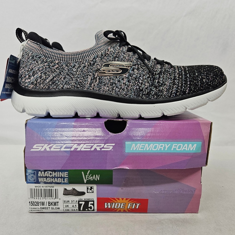 Skechers Summits Sweet Glow Casual Shoes 150281W Black Pink Womens Size 7.5 Wide